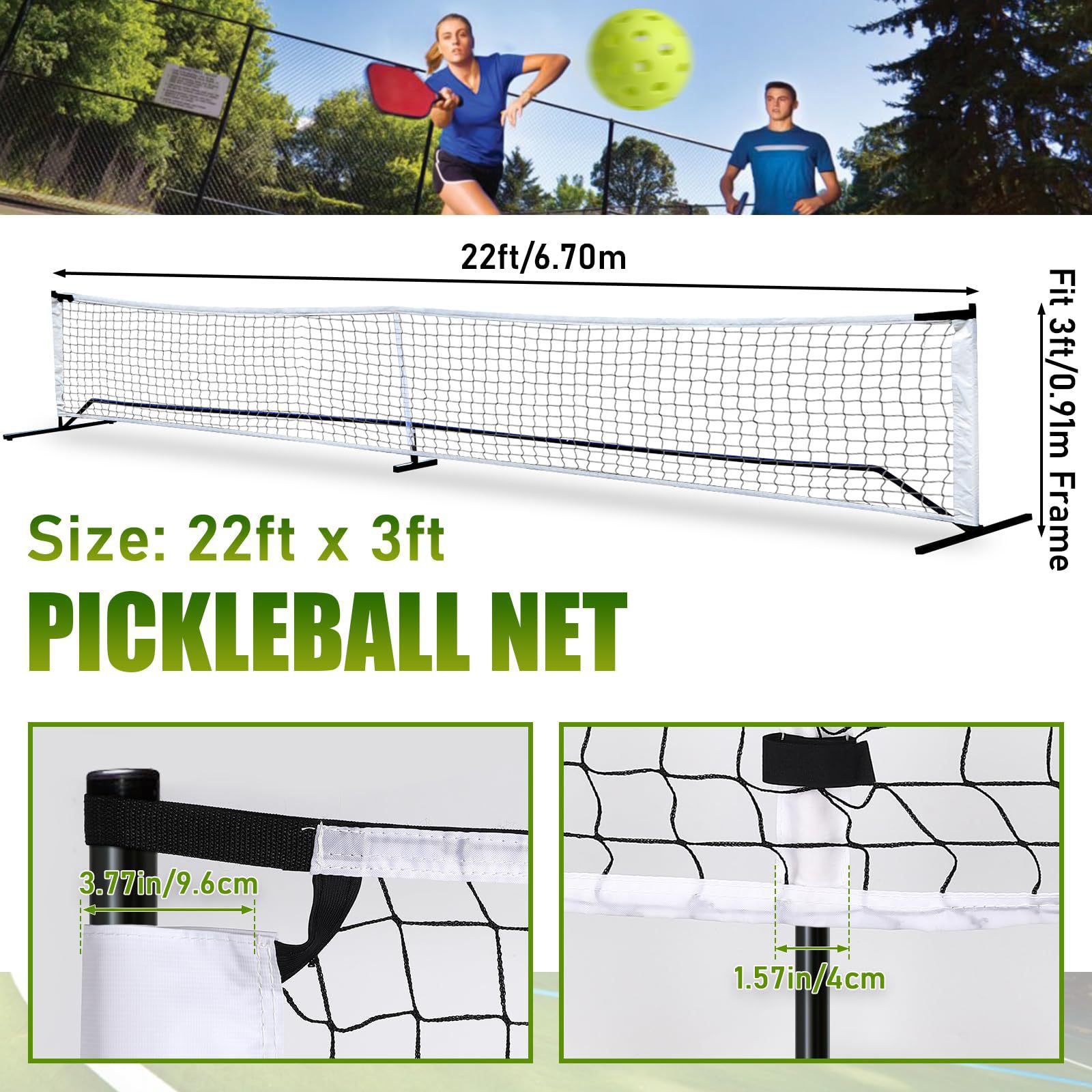 Outdoor Sports Net - 1 stuk/lot Zwart Draagbaar Pickleball Net
